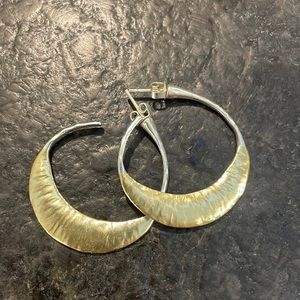 Silpada two tone post hoop earrings